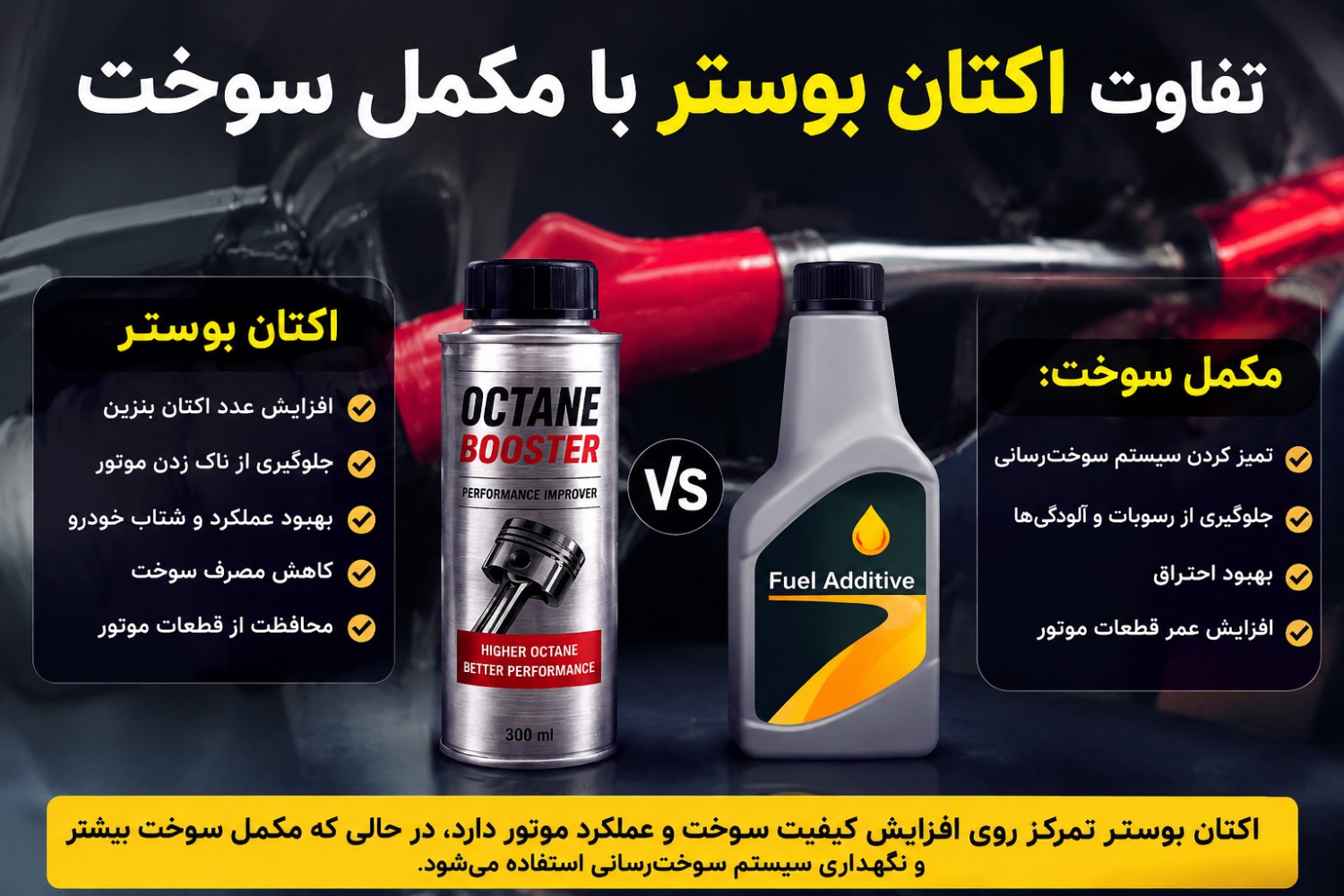 تفاوت اکتان بوستر با مکمل سوحت